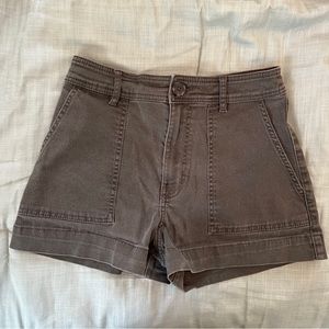 Mid-High Waisted Green Shorts